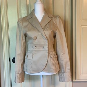 Marc Jacobs Beige Pinstripe Fitted Jacket Size 2